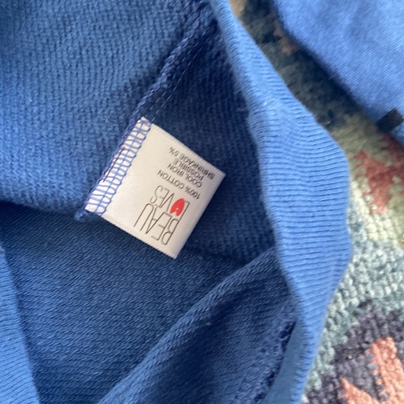 Beau Loves dino hooded sweatshirt blue black Swiss cross plus sign 3T - Picture 5 of 10